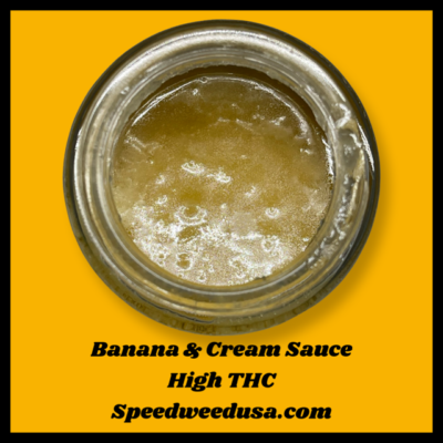Banana & Cream sauce, banana cream thc sauce, banana cream terp sauce, banana cream live rosin sauce, terp sauce, thc sauce, speedweedusa,
